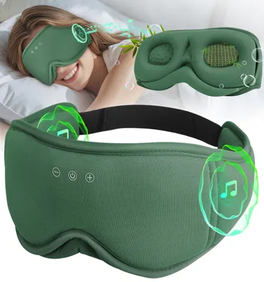 Produktbild von Schlafmaske mit Kopfhörern, Bluetooth-Schlafkopfhörer, 3D-Augenmaske aus weicher Bambusbaumwolle für Damen und Herren, Augenschutz zum Schlafen, für Seitenschläfer mit Mikrofon
