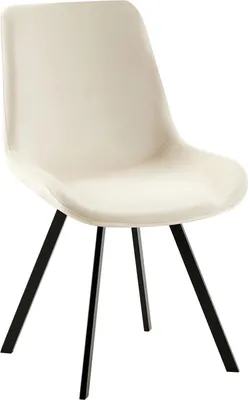 Immagine prodotto di Sedia da pranzo in velluto - Sedia girevole - Seduta confortevole | Colore: crema