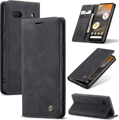 Immagine prodotto di Custodia per Google Pixel 6A, Custodia retrò in Finto cuoio con funzione stand per Google Pixel 6A nero