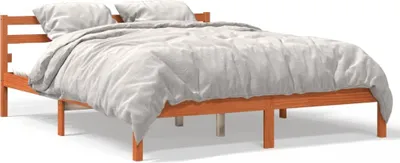 Produktbild von vidaXL Massivholzbett ohne Matratze Wachsbraun 160x200 Kiefernholz