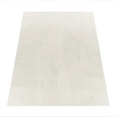 Produktbild von Teppich Wohnzimmer Schlafzimmer Kurzflor Skandinavisches Boho Muster Geometrisch Grösse 80x150 cm