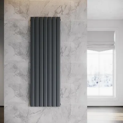 Image de SONNI Radiateur vertical Panneau de chauffage design double couche Anthracite 1600×542mm