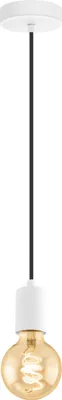 Produktbild von EGLO Pendelleuchte Yorth, 1 flammige Schnurpendel Hängelampe Vintage, Industrial,, Hängeleuchte, Esstischlampe, Wohnzimmerlampe hängend mit E27