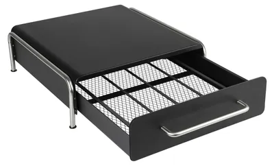 Immagine prodotto di Cassetto per capsule di caffè - Porta capsule per macchina da caffè - Per 36 capsule - Organizzatore da piano di lavoro - Metallo - 31 x 32 x 10 cm - Nero
