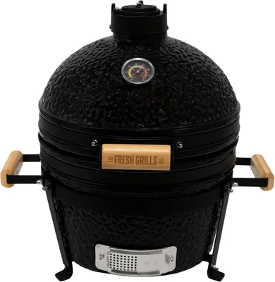 Produktbild von Kamado-Grill – 16 Zoll – Keramischer Grill – Barbecue – Räucherofen – Schwarz – Eiformig – Inklusive Thermometer