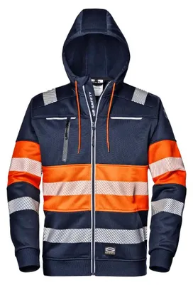 Immagine prodotto di Felpa con cappuccio Sir Safety Contrast ad alta visibilità, riflettente, in pile, da uomo, XXL, BLU/ARANCIONE