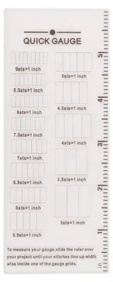 Maschenprobe-Messlineal für Stricken und Häkeln, transparent, 15 x 5,9 cm