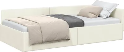 Obrázok produktu pre vidaXL Rohový rám postele s čelom krémový 90 cm x 200 cm zamat