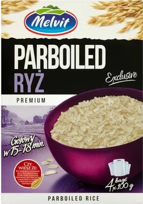 Zdjęcie produktu dla Melvit Premium Ryż Parboiled 400 G (4 Torebki)