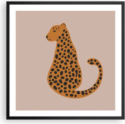 Produktbild von Gerahmtes Poster - Schwarzer Rahmen - Panther Grafik Leopard - 60x60 cm - Wand Bild - Wanddeko - Wandbilder - Kunstposter - Wandposter - Bilderrahmen - Bilder - Kunstdruck - P2BAC60x60-4893