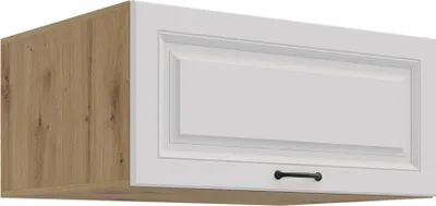 Produktbild von Aufsatzschrank Hochschrank 80 cm STILO Weiss + Eiche Artisan Küchenzeile Küchenblock Küche Landhaus