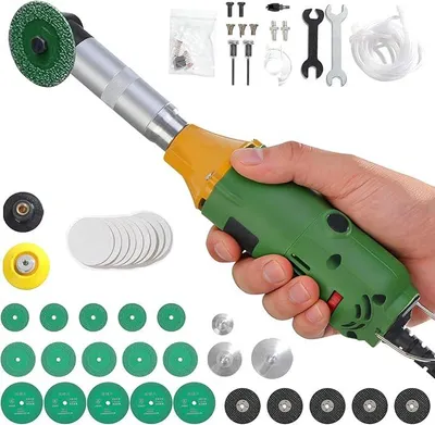 Immagine prodotto di Pulitore elettrico per fughe, set da 350W per la pulizia delle fughe, macchina per la lucidatura | Macchina elettrica per la pulizia delle fughe delle piastrelle, utensile angolato a 90° per l'apertura delle fughe, pulitore con 6 velocità regolabili, per lucidatura e incisione
