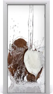 Produktbild von Tulup Türaufkleber 95x205 cm Dekorative Aufkleber Selbstklebend Wasserdichte Tapete Abnehmbar Schlafzimmer Wohnzimmer Wohnkultur - Kokosnuss