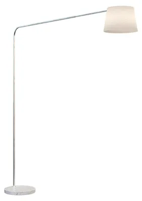 Zdjęcie produktu dla Nowoczesna lampa stojąca narożna, biały marmur, biały abażur, 1 żarówka E27
