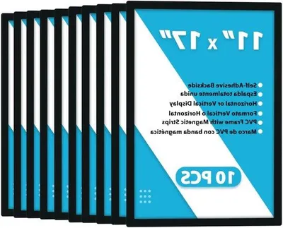 Immagine prodotto di Portadocumenti autoadesivi - Cornici magnetiche - Doppio espositore - Nero - Confezione da 10 - Formato A3