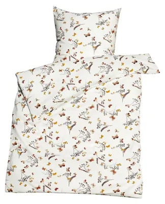 Produktbild von Bettwäsche Seersucker Schmetterlinge, weiß, 135x200 & 80x80, 100% Baumwolle, Krepp-Struktur, geeignet für den Sommer