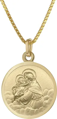 Produktbild von trendor 41422 Heiliger Antonius Anhänger Gold 333 an goldplattierter Kette, 60 cm