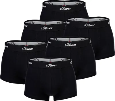 Produktbild von s.Oliver Herren Boxershorts, 6er Pack - Trunks, Hipsters, Baumwoll-Stretch Schwarz XL