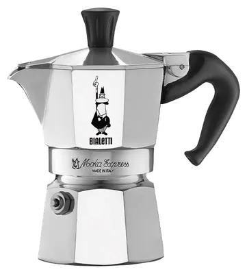Produktbild von Bialetti Moka Express, Mokka-Kanne, Aluminium, Schwarz, Aluminium, 2 Tassen, Moka Express, CE