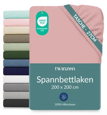 Immagine prodotto di Lenzuolo con angoli per divano letto, microfibra, 200x200 cm, rosa, altezza dell'imbottitura 25 cm