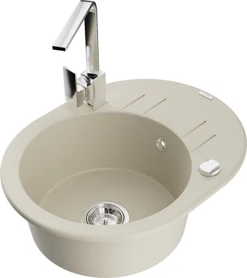 Produktbild von Mexen Kevin 1 Becken-Granitspüle mit Abtropffläche und Mischbatterie Rita, Beige - 6517-69-670300-00