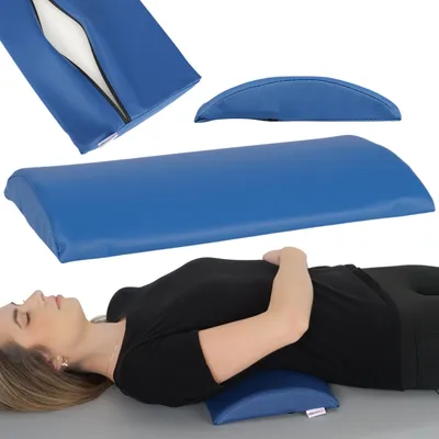 Produktbild von Habys Lenden-Halbrolle, Lagerungsrolle, Nackenkissen, Nackenrolle, Lagerungskissen für Massage und Therapie, Kniehalbrolle, 40x25x5cm Blau
