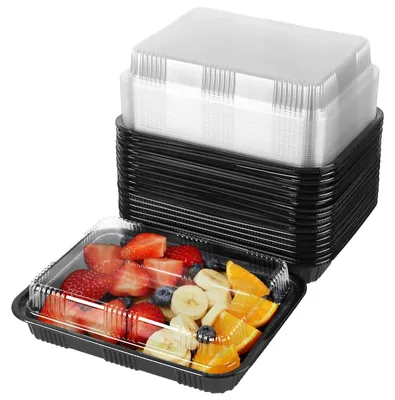 30 Sandwichschalen mit Deckeln, Kunststoff, 26,4x20x6,2 cm, stapelbar