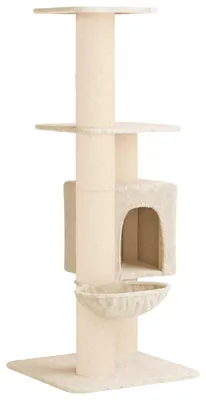 Immagine prodotto di Albero per gatti con pali in sisal, color crema, altezza 137 cm