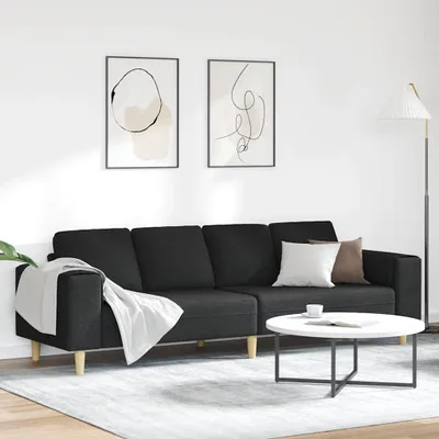 Produktbild von PUEAZU Wohnzimmer Couch Schwarz 250 x 77 x 76 cm Polyester - Klassische Sofas @28651