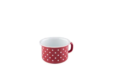 Produktbild von Riess Kaffeeschale Ø10cm 0,4 Liter Emaille Country Pünktchen rot
