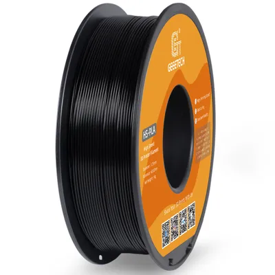 Obrázok produktu pre GEEETECH Vysokorýchlostný PLA filament pre 3D tlačiarne, 1,75 mm, vysoká tekutosť, rýchlo tuhnúci materiál pre 3D tlač, 1 kg (2,2 lb), presnosť +/- 0,03 mm, štandardný, 1 kotúč – čierna
