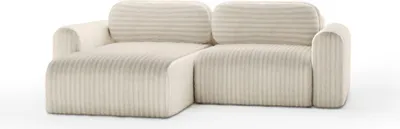 Produktbild von FEDVE Ecksofa Eckcouch Emmen Mini L Form Universell Sofa mit Schlaffunktion Bettkästen Couch Sofagarnitur Creme (Ambience 2)
