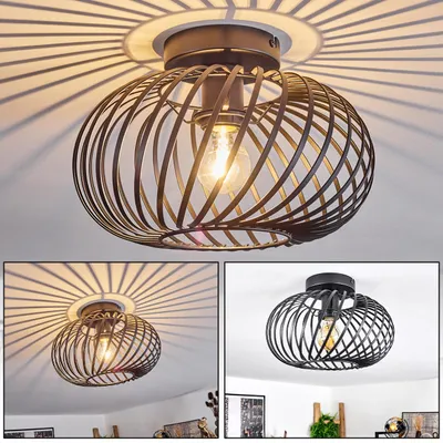 Produktbild von Aidone »Aidone« runde Deckenlampe aus Metall in Schwarz