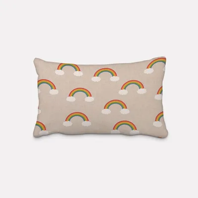 Produktbild von SCHÖNER LEBEN. Kissenhülle Over the Rainbow Regenbogen Wolken natur b Größe 30x50cm (HxB) 30x50cm (HxB) Größe