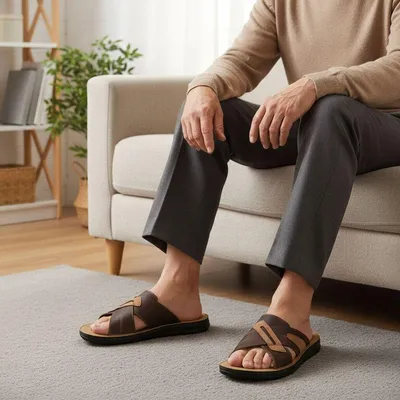 Obrázok produktu pre Pánske pohodlné hnedé šľapky MJARTAN 2706 P436