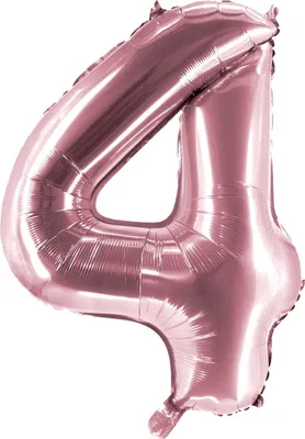 Produktbild von Folienballon Rosé 100cm Zahl 4