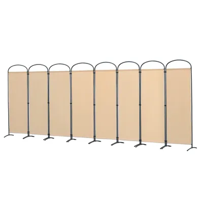 Obrázok produktu pre Angel Living 8-dielny paravan, vnútorná priečka, skladací paravan, ochranná stena, vnútorná priečka pre terasu, balkón, 448 x 182 cm, béžová