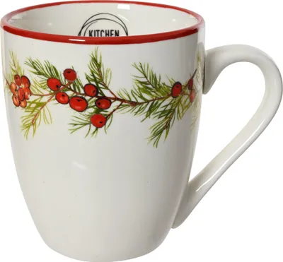 Produktbild von Tasse mit Beerenzweig / Weihnachtszweig 10cm Porzellan 1 Stück