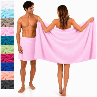 Produktbild von Betz 2 Stück Saunatücher Saunatuch Saunahandtuch Set Palermo 100% Baumwolle Frottier XXL Badetuch Strandtuch Größe 80 x 200 cm Farbe rosé