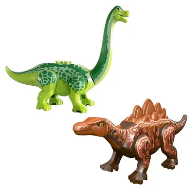 Produktbild von Dinosaurier Bausteine - Figuren Brachiosaurus & Stegosaurus - 2 Stück - ab 3 Jahren