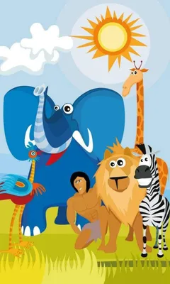 Produktbild von Fototapete - Africa Animals 150x250cm - Vliestapete