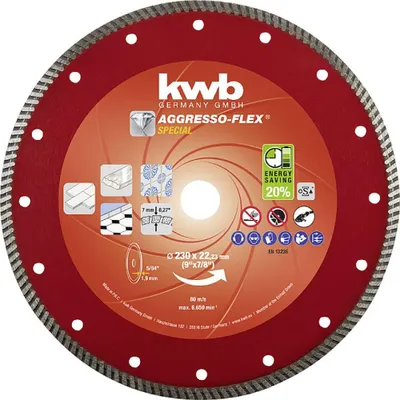 Image de Disque à tronçonner diamanté kwb Aggresso-Flex Special 230 x 22,23 mm