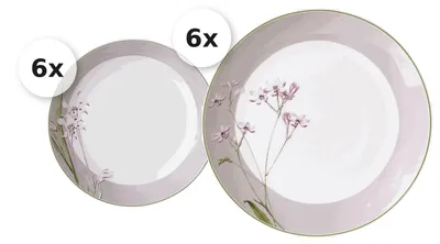 Produktbild von Tafelservice 12 tlg. Flora grau