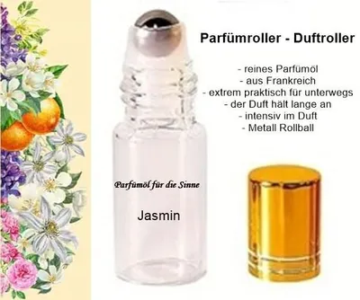 Produktbild von GKA Parfüm Duftroller Parfümroller Jasmin Roll-On für unterwegs Parfümöl aus Frankreich sehr intensiv