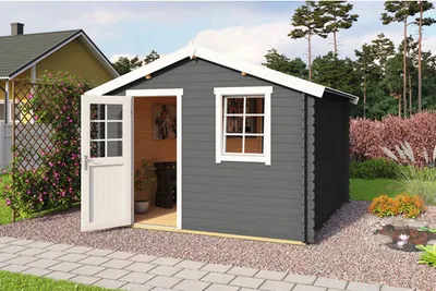 Produktbild von Gartenhaus Wels 3 inkl. Fußboden 339,8 x 320 cm carbongrau