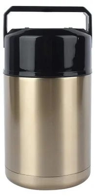Produktbild von Lunchbox 1000 ml - Edelstahl - Doppelwandig - Isoliert - Leicht - Druckknopfdesign - Lebensmittelbehälter