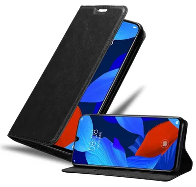 Immagine prodotto di Cadorabo cover per Huawei NOVA 5 / 5 PRO cover protettiva in nero custodia per cellulare cover chiusura magnetica