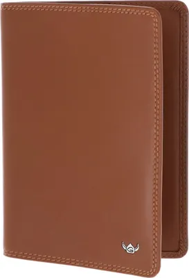 Image de Golden Head Cuir étui pour carte d'identité Polo RFID Protect Reisepasshülle 4453 Cognac brun