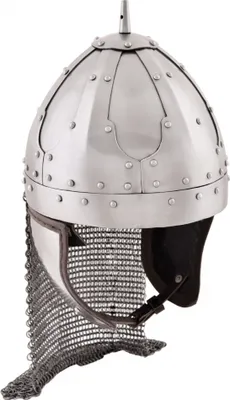 Produktbild von Spangenhelm mit Wangenklappen und Brünne, 2 mm Stahl : M Größe: M