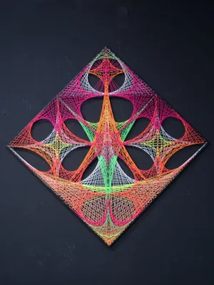 Produktbild von PSYWORK Schwarzlicht StringArt Fadendeko-Mind Change "Cosmic Dream", 90cm